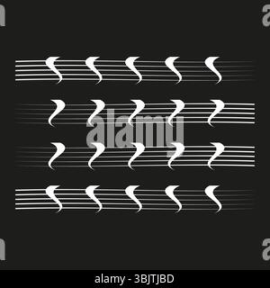 Ondes sonores abstraites. Lignes de rythme dynamique. Motif audio musical. EGALISEUR numérique vectoriel. Illustration de Vecteur