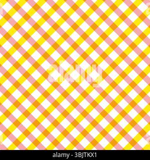 plaid jaune. Motif à carreaux diagonaux. Motif carré en tissu. Forme textile vectorielle. Illustration de Vecteur