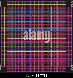 Motif carré de grille coloré. Motif à carreaux lumineux. Texture de pixel vectoriel. Fond de mosaïque numérique. Illustration de Vecteur