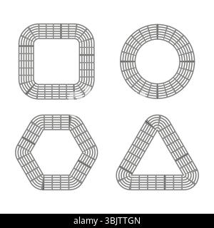 Icône de forme géométrique. Jeu de symboles polygonaux. Conception abstraite vectorielle. Formes de contour minimales. Illustration de Vecteur
