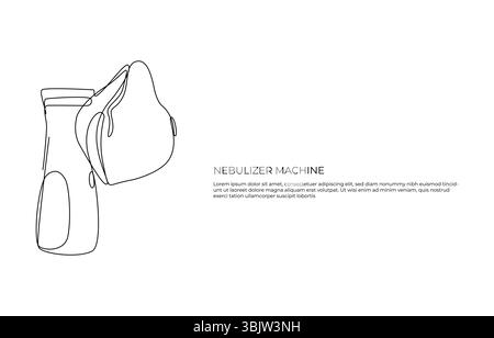 Machine de nébuliseur dans le style d'art de ligne continue, Illustration de Vecteur