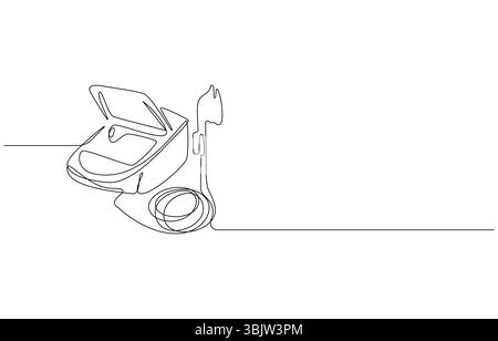 Machine de nébuliseur dans le style d'art de ligne continue, Illustration de Vecteur