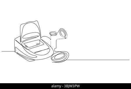 Machine de nébuliseur dans le style d'art de ligne continue, Illustration de Vecteur