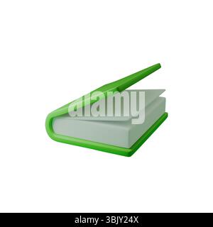 3d illustration vectorielle de livre vert ouvert, parfait pour l'éducation, la littérature et les conceptions à thème de la connaissance. Idéal pour l'édition, les présentations académiques Illustration de Vecteur