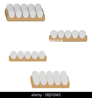 Icône plateau à œufs. Vecteur d'oeuf de poule. Porte-carton marron. Symbole de conservation des aliments. Illustration de Vecteur