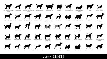 Chien races silhouette set 2 Illustration de Vecteur