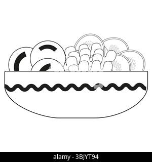 Icône de salade de légumes. Vecteur alimentaire sain. Bol en forme de repas. Légumes frais tranchés. Illustration de Vecteur