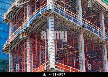 Detroit (Michigan) - construction de l'hôtel JW Marriott Detroit Water Square de 25 étages. Banque D'Images