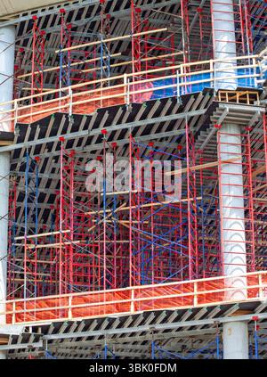 Detroit (Michigan) - construction de l'hôtel JW Marriott Detroit Water Square de 25 étages. Banque D'Images