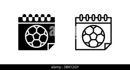 Calendrier et icône d'horloge définis pour la planification des matchs Illustration de Vecteur