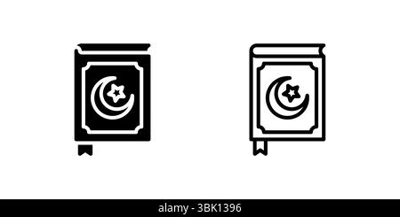 Icône du Coran fermé représentant la vénération et le livre Saint. Illustration de Vecteur
