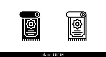 Icône de tapis de prière, utilisé par les musulmans pendant la prière, en particulier pendant le Ramadan. Illustration de Vecteur