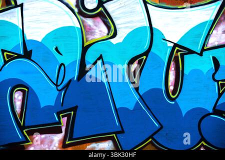 Motif graffiti sans couture avec illustration de lettres colorées Banque D'Images