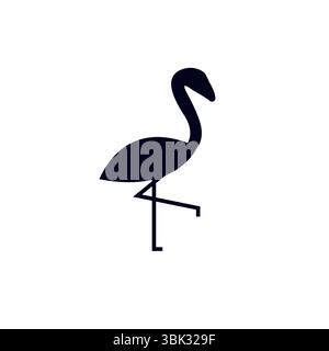 illustration vectorielle d'icône de signe de symbole d'oiseau flamingo emoji Illustration de Vecteur