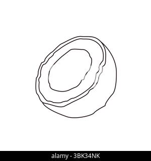 noix de coco emoji symbole signe icône vecteur illustration de nourriture moitié Illustration de Vecteur