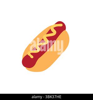 hot dog emoji symbole signe icône vecteur illustration nourriture Illustration de Vecteur