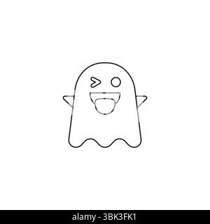 illustration vectorielle d'icône de signe de symbole emoji fantôme Illustration de Vecteur