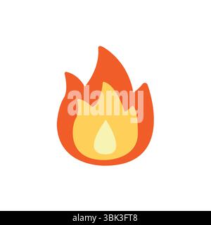 flamme de feu flammes de symbole emoji signe icône illustration vectorielle bonfire Illustration de Vecteur