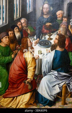 Le Musée National. Jésus et les Apôtres à la dernière Cène le jeudi Saint. 1499. Panneaux en bois de sapin de la cathédrale de Hambourg. Varsovie. Pola Banque D'Images