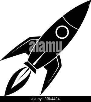 Icône Rocket Vector, silhouette Rocket Illustration de Vecteur