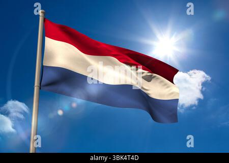 Pays-bas drapeau national sur mât Banque D'Images