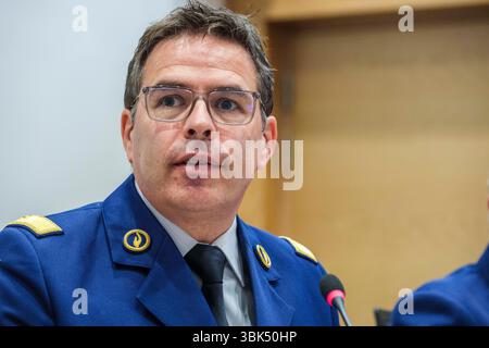 Audition de M. Éric Snoeck, commissaire général de la police fédérale à la Commission de l'intérieur, de la sécurité, de la migration et des matières Banque D'Images
