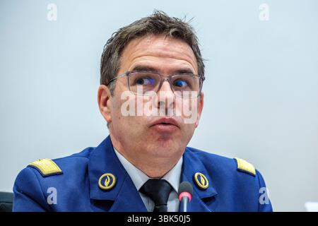 Audition de M. Éric Snoeck, commissaire général de la police fédérale à la Commission de l'intérieur, de la sécurité, de la migration et des matières Banque D'Images