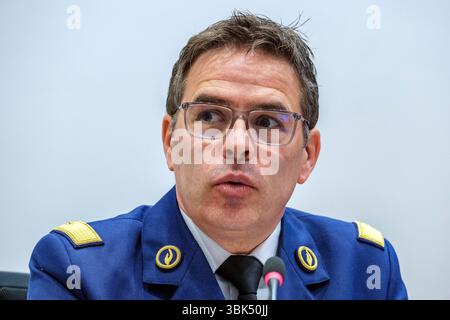 Audition de M. Éric Snoeck, commissaire général de la police fédérale à la Commission de l'intérieur, de la sécurité, de la migration et des matières Banque D'Images