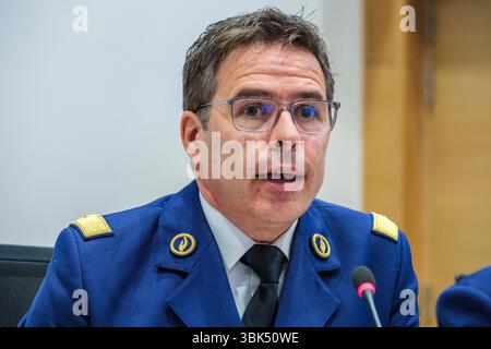 Audition de M. Éric Snoeck, commissaire général de la police fédérale à la Commission de l'intérieur, de la sécurité, de la migration et des matières Banque D'Images