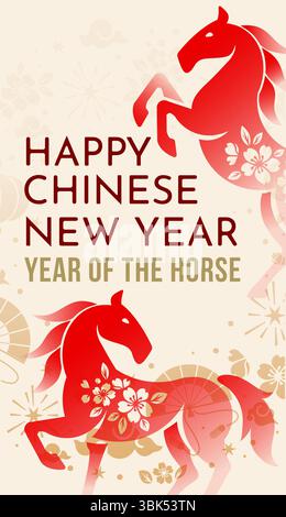 Bannières verticales Happy Chinese New Year 2026, art vectoriel et illustrations de Happy New Year 2026. pour carte de vœux ou bannière. illustration vectorielle Illustration de Vecteur