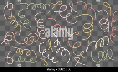 Les griffonnages complexes dessinés à la main présentent des tourbillons et des boucles colorés, mettant l'accent sur la créativité et l'espiègle. Parfait pour les applications de conception ou artistique Illustration de Vecteur