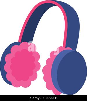 Cache-oreilles fleuri moelleux rose. Vecteur Illustration de Vecteur