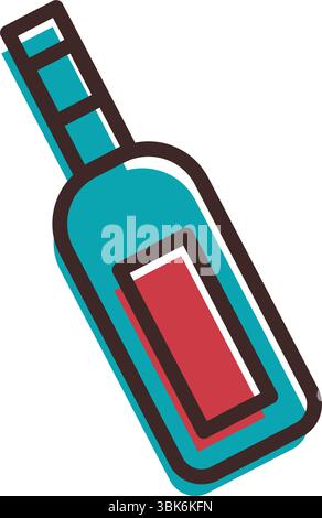 Icône de bouteille de vin colorée. Vecteur Illustration de Vecteur