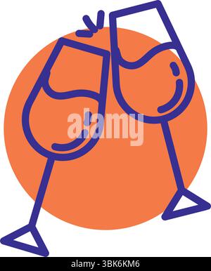 Icône de grillage des verres à vin. Vecteur Illustration de Vecteur