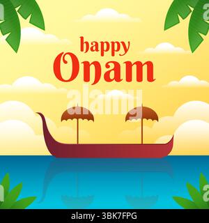 illustration de festival onam heureux dans un style dégradé Illustration de Vecteur