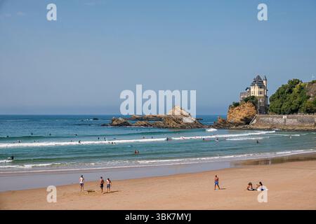 BIARRITZ, FRANCE - 17 SEPTEMBRE 2019 : Villa Belza Palace sur la côte, pays Basque en France Banque D'Images