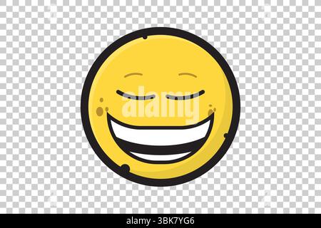 Illustration vectorielle du personnage d'émoticône de dessin animé jaune avec visage expressif sur fond transparent Illustration de Vecteur