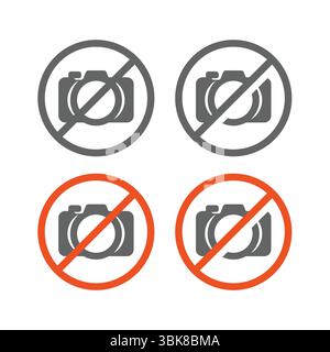 Aucune affiche d'interdiction de caméra installée. Pas de photographie et prise de vue icône vectorielle non autorisée. Illustration de Vecteur