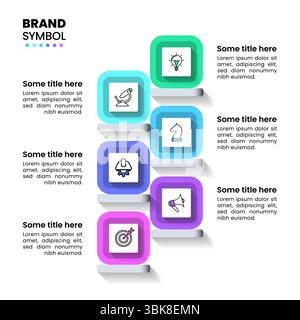 Modèle d'infographie avec icônes et 6 options ou étapes. Escaliers. Peut être utilisé pour la mise en page de flux de travail, bannière, diagramme, webdesign. Illustration vectorielle Illustration de Vecteur
