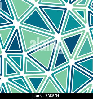 Arrière-plan des formes géométriques de triangulation. Formes solides arrondies dans les cadres. Grande taille de triangles. Style multicolore. Modèle reproductible. Illustration de Vecteur