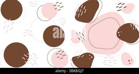 Dessiné à la main des taches circulaires et abstraites et un contour Trendy Background et Copier espace modèle ensemble d'idées. Illustration vectorielle isolée cartes de voeux, bannière, dépliants, arrière-plan ou étiquette de prix Illustration de Vecteur