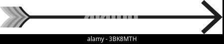 Flèche droite noire avec queue grise superposée. Parfait pour les panneaux de direction, les icônes de navigation, les infographies et les éléments de conception ou de présentation. Illustration de Vecteur