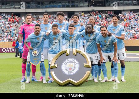 Philadelphie, États-Unis. 18 juin 2025. Onze de Manchester City posent avant la Coupe du monde des clubs FIFA 2025 : Manchester City vs Wydad AC match au Lincoln Financial Field à Philadelphie, Pennsylvanie, États-Unis le 18 juin 2025. Manchester City a gagné 2 à 0. (Photo de Lev Radin/Pacific Press) crédit : Pacific Press Media production Corp./Alamy Live News Banque D'Images