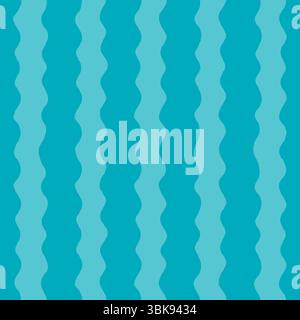 Motif sans couture avec des rayures verticales ondulées audacieuses en bleu clair et sarcelle. Fond de bande abstrait avec texture vectorielle lisse. Idéal pour le tissu Illustration de Vecteur