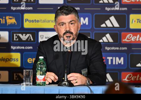 Rome, Italie. 19 juin 2025. Genaro Gattuso lors de la conférence de presse pour présenter le nouveau coach italien à l'Hôtel Parco dei Principi le 19 juin 2025 à Rome, Italie. Crédit : Agence photo indépendante/Alamy Live News Banque D'Images