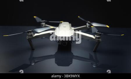 Drone gris sur fond noir gros plan photo Banque D'Images