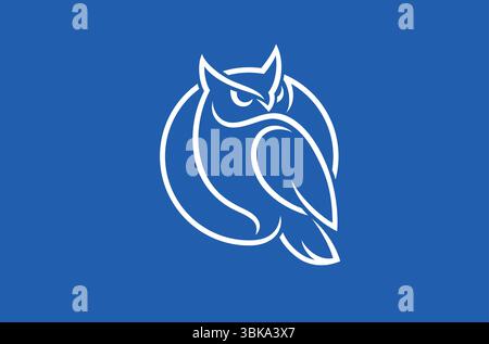 Logo minimaliste Line Art de Owl Illustration de Vecteur