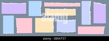 Ensemble multicolore de papier, feuille, note, pour notes. Illustration vectorielle. Illustration de Vecteur
