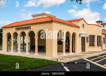Seaboard Coast Line Railroad Depot, 5th Avenue, South, Naples, Floride Banque D'Images