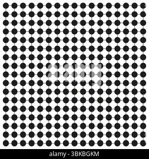Motif de points circulaires. Mise en page régulière des points. Forme pointillée monochrome. Arrière-plan de symétrie vectorielle. Illustration de Vecteur
